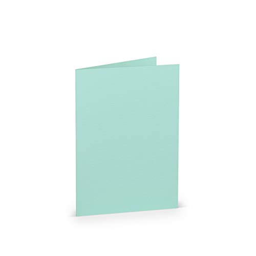 PAPERADO 75 Faltkarte DIN A6 Karibik gerippt Mint - Doppelkarte vorgefaltet 220 g/m² - 210 x 148 mm - Klappkarten Basteln Einladungskarten Hochzeit Kommunion von PAPERADO