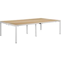 PAPERFLOW easyDesk Doppelschreibtisch buche rechteckig, 4-Fuß-Gestell weiß 240,0 x 166,0 cm von PAPERFLOW