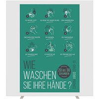 PAPERFLOW Trennwand easyScreen, Hände-Waschen weiß 160,0 x 174,0 cm von PAPERFLOW