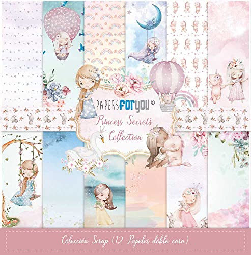 Papers For You Produktpalette aus der Princess Secrets Kollektion (12 doppelseitige Scrap-Papiere, 180 g, 30,5 x 30,5 cm) von PAPERSFORYOU