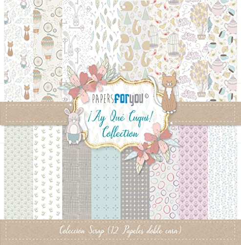 Papers For You - Scrapbooking und Bastelpapier Kit "Oh How Cute" Kollektion | Beinhaltet 12 doppelseitige Papiere mit verschiedenen Mustern | Größe 30,48 x 30,48 cm (12" x 12") von PAPERSFORYOU