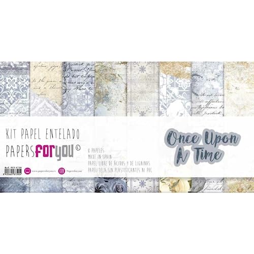 Papers For You - Scrapbooking und Bastelpapier Kit "Once Upon a Time" Kollektion | Enthält 8 einseitige Papiere mit verschiedenen Designs | Größe 30,48 x 30,48 cm (12" x 12") von PAPERSFORYOU