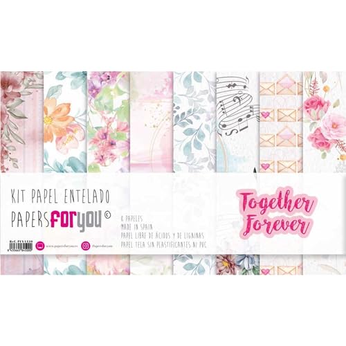 Papers For You - Scrapbooking und Bastelpapier Kit "Together Forever" Kollektion | Beinhaltet 8 einseitige Papiere mit verschiedenen Motiven | Größe 30,48 x 30,48 cm (12" x 12") von PAPERSFORYOU