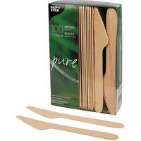 PAPSTAR Einweg-Messer pure, Holz, 100 St. von PAPSTAR