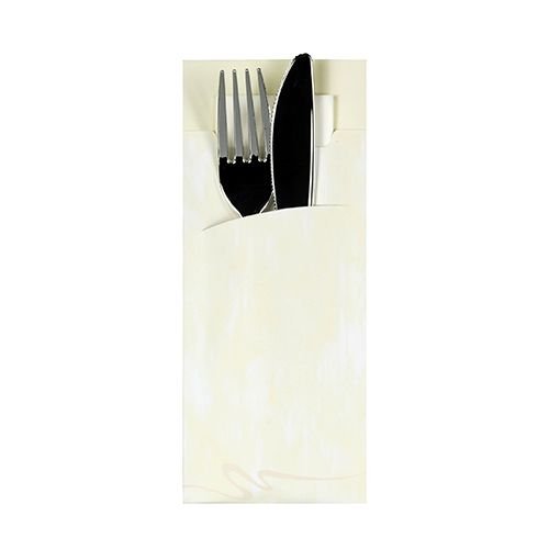 PAPSTAR 520 Bestecktaschen 20 x 8,5 cm Creme inkl. 1 Serviette (85206) von PAPSTAR