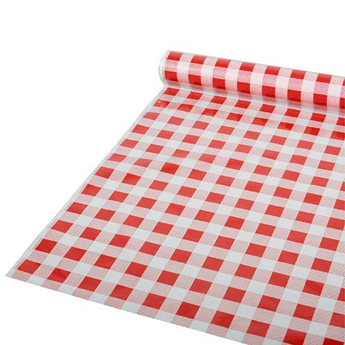 88161 PAPSTAR Tischdecke, Folie 50 m x 80 cm rot"Karo">> Im Karton: 1 Rolle von PAPSTAR