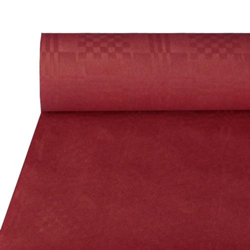 PAPSTAR 1 Karton = 4xDamasttischtuch 50 m x 1 m Bordeaux 12571 von PAPSTAR