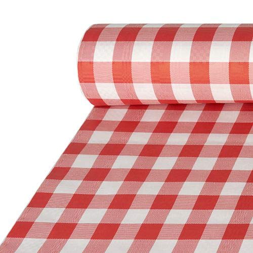 PAPSTAR 5 Papiertischtuch mit Damastprägung 50 m x 1 m rot Vichy Karo 87101 Tischdecke Oktoberfest Wiesn Bayrisch von PAPSTAR