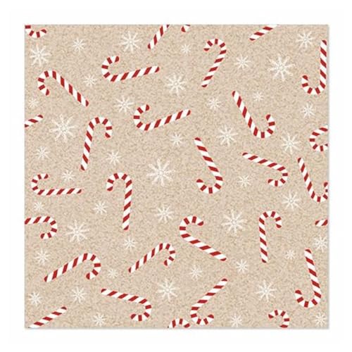 PAPSTAR 89361 Servietten Candy Canes 33x33cm 3-lagig - 20er Pack von PAPSTAR