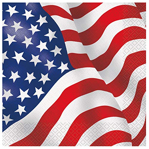 PAPSTAR NEU Servietten, Flagge Vereinigte Staaten/USA/Amerika, Größe: ca. 33 x 33 cm, 16 Stück von PAPSTAR