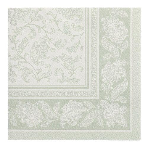 PAPSTAR Servietten ROYAL Collection 1/4-Falz 40 cm x 40 cm jadegrün Ornaments 37024 Premium stoffähnlich hochwertig Qualität stabil Gute Faltbarkeit Muster Tissue-Servietten, 50 Stück von PAPSTAR