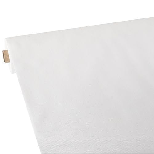 PAPSTAR Tischdecke, stoffähnlich, Vlies Soft Selection Plus 25 m x 0,9 m Weiss, Sie erhalten 1 Packung, Packungsinhalt: 1 Rolle von PAPSTAR