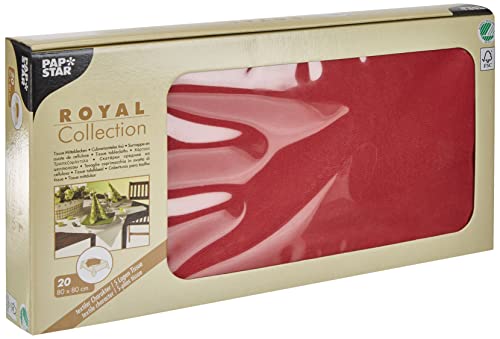 Papstar, 20 Mitteldecken, Tissue "ROYAL Collection" 80 cm x 80 cm bordeaux, #81891 von PAPSTAR