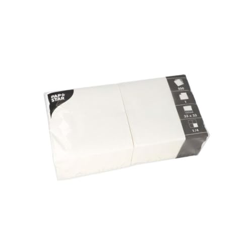 Papstar 12391 Servietten, Tissue, weiß, 33x33 cm, 2500 Stück von PAPSTAR