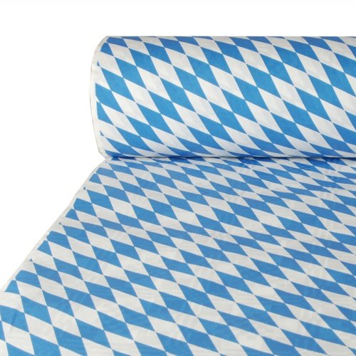 PAPSTAR Papiertischtuch mit Damastprägung 50 m x 1 m Bayrisch Blau Tischdecke Oktoberfest von PAPSTAR