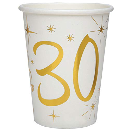 WOOOOZY Becher 30. Geburtstag Metallic, 200ml, 10 St. von PAPSTAR