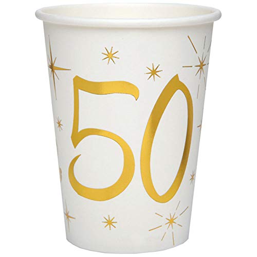 WOOOOZY Becher 50. Geburtstag Metallic, 200ml, 10 St. von PAPSTAR