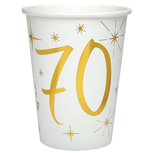 WOOOOZY Becher 70. Geburtstag Metallic, 200ml, 10 St. von PAPSTAR