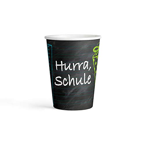 WOOOOZY Becher Hurra Schule, 250ml, 8 Stück von PAPSTAR