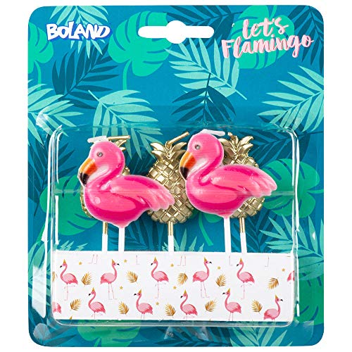 WOOOOZY Kerzen Flamingo & Ananas, 5 Stück von PAPSTAR