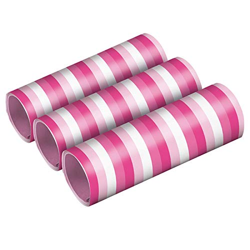 WOOOOZY Luftschlangen, pink Geringelt, 4m, 3 STK. von PAPSTAR