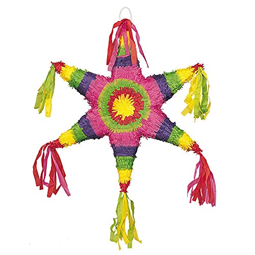 WOOOOZY NEU Pinata Mexikanischer Stern, für Kinder-Geburtstag & Party, Ideal zum Befüllen mit Süßigkeiten und Geschenken von PAPSTAR