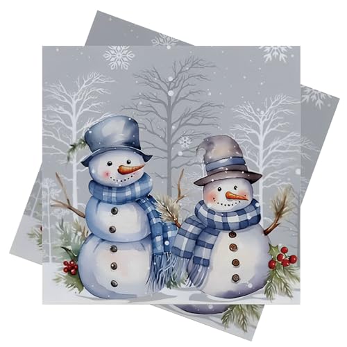 40 Stück Weihnachtsservietten Winter 3-Lagig Servietten Weihnachten Schneemänner Papierservietten 33 x 33 cm Weihnachten Servietten Weihnachts Tischdeko von PAPU