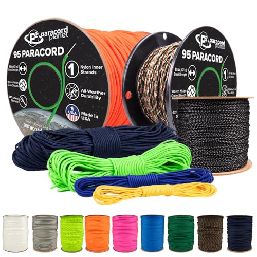 Paracord Planet Paracord Typ 95 – strapazierfähige Nylon-Bastelschnur – ideal für Armbänder, Schlüsselbänder und mehr! von PARACORD PLANET