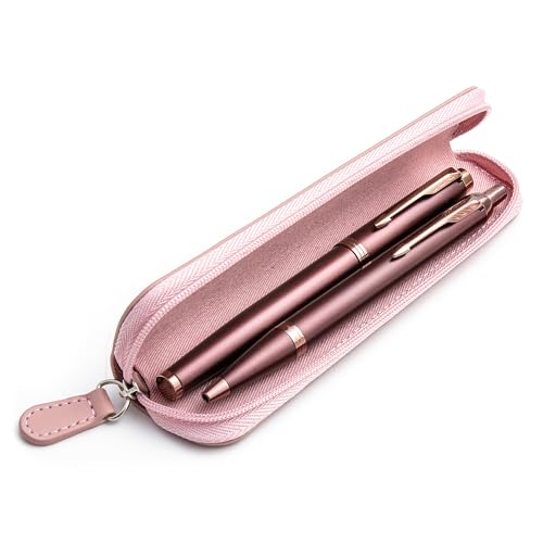 PARKER IM Monochrom-Set aus Füllfederhalter und Kugelschreiber Burgunderrot und Zierteile feine Spitze Geschenkbox mit rosa Etui 1 stück (2er Pack) von PARKER