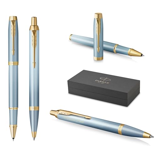 PARKER IM Rituals Grey Chrome Kugelschreiber und Tintenroller mit Gravur | Premium Stift | Geschenkbox | personalisiertes Geschenk | | Geburtstag (Turquoise Green) von PARKER