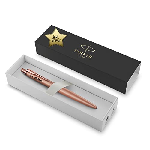 PARKER Kugelschreiber mit Gravur - edler Kugelschreiber personalisiert blauschreibend - personalisierte Geschenke zu Weihnachten - personalisierter Kugelschreiber - Roségold Rosa von PARKER