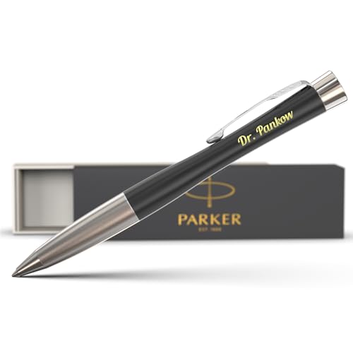 PARKER Urban hochwertiger Personalisierter Kugelschreiber mit Gravur - Personalisierte Geschenke für Weihnachten - Bester Chef der Welt - Stift mit Namen Glückbringer Prüfung - blauschreibend von PARKER