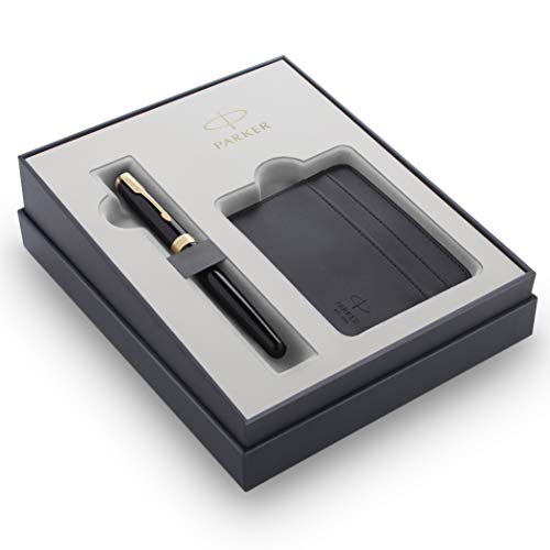 Parker 2121991 Sonnet Füller Geschenkset | Füllfederhalter Schwarze Goldzierteilen mit schwarzem Kartenetui | Geschenkbox von PARKER