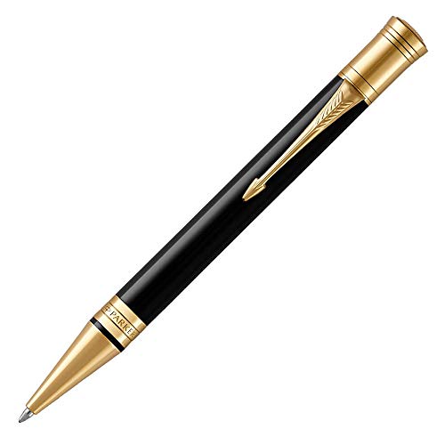 Parker Duofold Classic Kugelschreiber in Black mit gold-plattierten Zierteilen | mittlere Schreibspitze | schwarze Tinte von PARKER