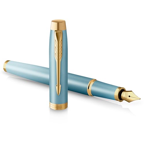 Parker IM Writing Rituals Füller, grünes Gehäuse mit Farbverlauf, goldene Zierteile, Füllfederhalter mit Feiner Feder, blaue Tinte, Geschenkbox von PARKER