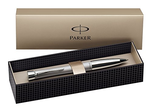 Parker S0767140 Urban-Kugelschreiber (Fast Track-silber mit Chromverzierungen, blaue Tinte) von PARKER