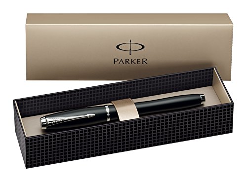 Parker S0850440 Urban-Tintenroller (mattschwarzer Lack mit Chromverzierungen, schwarze Tinte) von PARKER