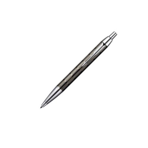 Parker S0908610 IM-Premium-Kugelschreiber (Gemeißeltes Twin-Metall mit Chromeinfassung, Strichstärke mittel) schreibfarbe blau von PARKER