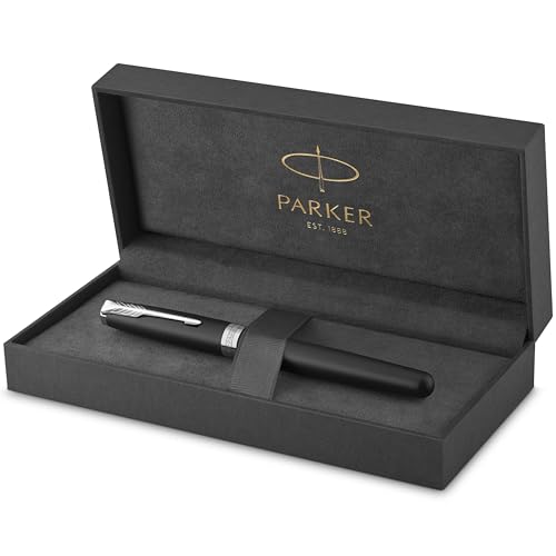 Parker Sonnet Füller | Matt-Schwarze Lackierung mit Palladiumzierteilen | Füllfederhalter mit mittlerer Feder | Geschenkbox von PARKER