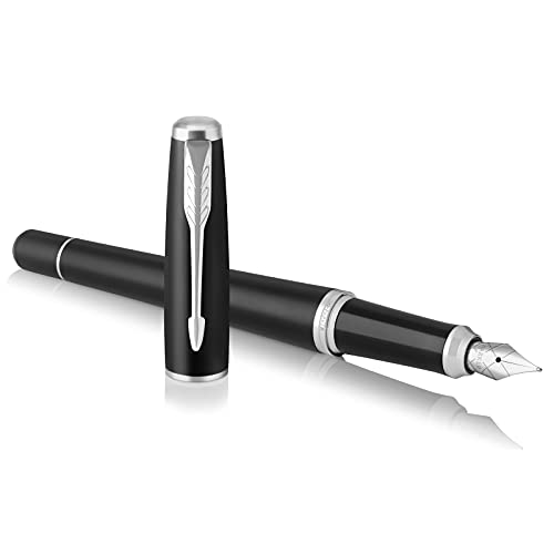 Parker Urban Füller | Muted Black mit Chromzierteilen | Füllfederhalter mit feiner Feder und blauer Tinte | Geschenkbox von PARKER