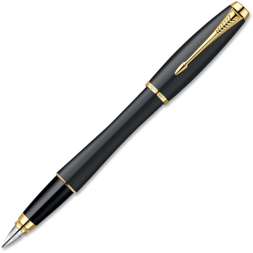 Parker Urban Füller | Muted Black mit Goldzierteilen | Füllfederhalter mit feiner Feder und blauer Tinte | Geschenkbox von PARKER