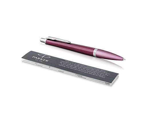 Parker Urban Kugelschreiber magenta mit mittlerer Spitze schwarze Tintenpatrone (1975419) Stift mit Geschenkbox dunkelviolett von PARKER