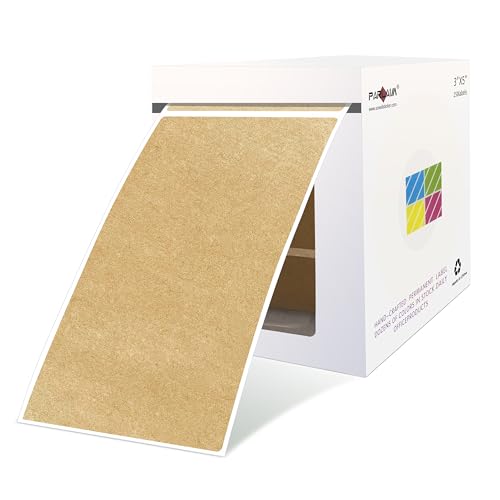 PARLAIM 5 x 7,6 cm braune Kraftpapier-Inventar-Etiketten, rechteckige Farbcodierungsaufkleber, 250 Stück, permanente Umzugskarton-Etiketten von PARLAIM