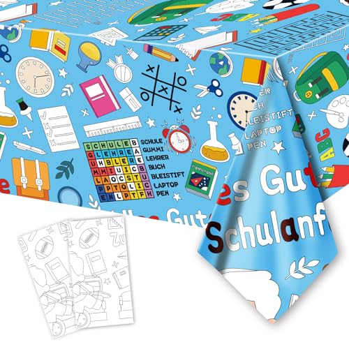 Alles Gute Zum Schulanfang Riesen Färbung Poster, Jumbo Erster Tag der Schule Party Set Große Wandkunst Willkommens Banner Färbung Poster Dekoration für Primary Classroom, 274 x 137CM (2) von PARSUP