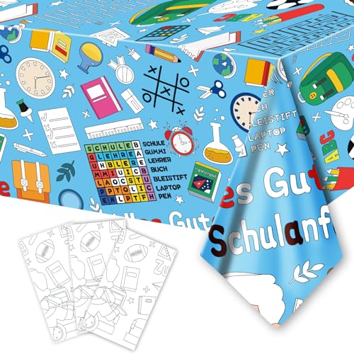 Alles Gute Zum Schulanfang Riesen Färbung Poster, Jumbo Erster Tag der Schule Party Set Große Wandkunst Willkommens Banner Färbung Poster Dekoration für Primary Classroom, 274 x 137CM (3) von PARSUP