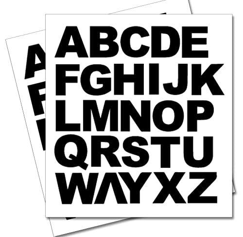 2 x Set voller Alphabet-Buchstaben – ablösbar, selbstklebend, wasserdicht, langlebig, Vinyl-Aufkleber – auf die Aufkleberform zugeschnitten – Größe 20 mm von PARTY DECOR