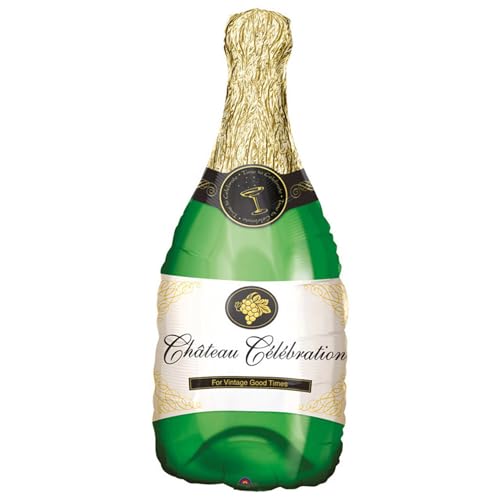 PARTY DISCOUNT NEU Folienballon Sektflasche Champagnerflasche, ca. 35x91cm von PARTY DISCOUNT