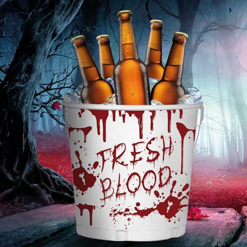 NEU Halloween-Eimer Fresh Blood, aus Blech, ca. 19x23cm von PARTY DISCOUNT