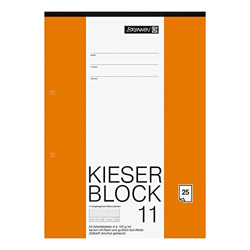 NEU Kieser-Zeichenblock, DIN A4, 150g, 25 Blatt, kariert und gelocht von PARTY DISCOUNT