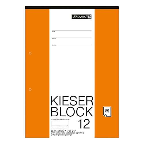 NEU Kieser-Zeichenblock, DIN A4, 150g, 25 Blatt, unliniert und gelocht von PARTY DISCOUNT